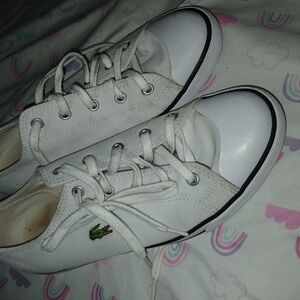 Lacoste Adult Off-White Canvas Sneakers